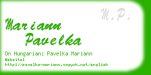 mariann pavelka business card